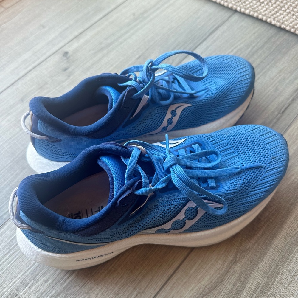 Saucony PWRrun+ Vibrant Blue Athletic Running Shoes